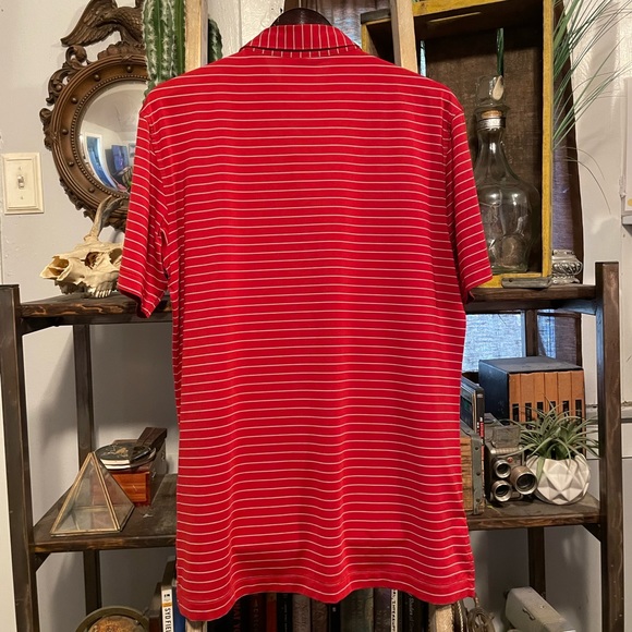 Vintage Peter Millar Macbeth red striped short sleeve polo shirt. Size Medium - Picture 4 of 5